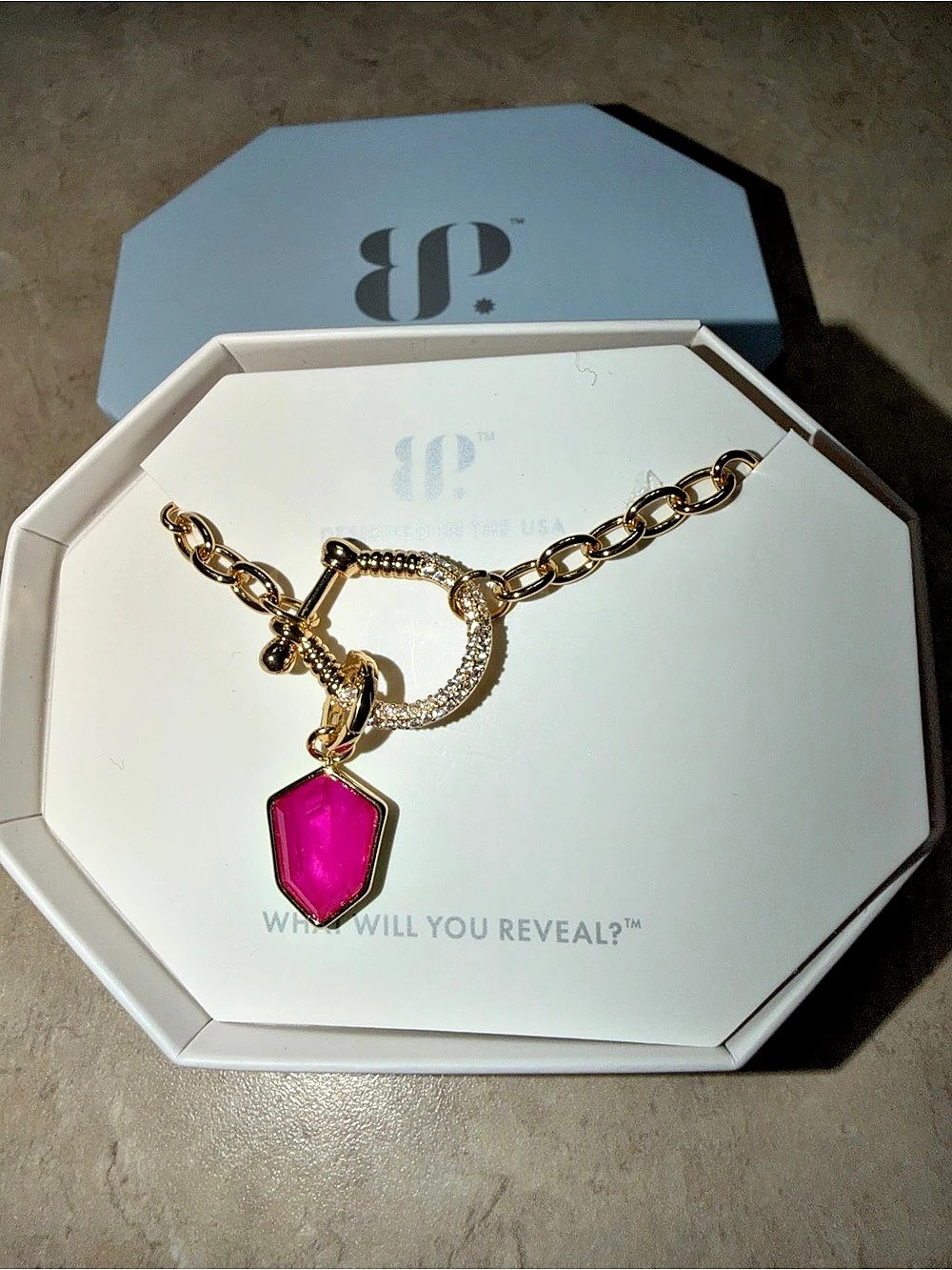 Bomb Party Necklace-Necklace? More Like Neck Yess Pink Sapphire on Gold NK51912